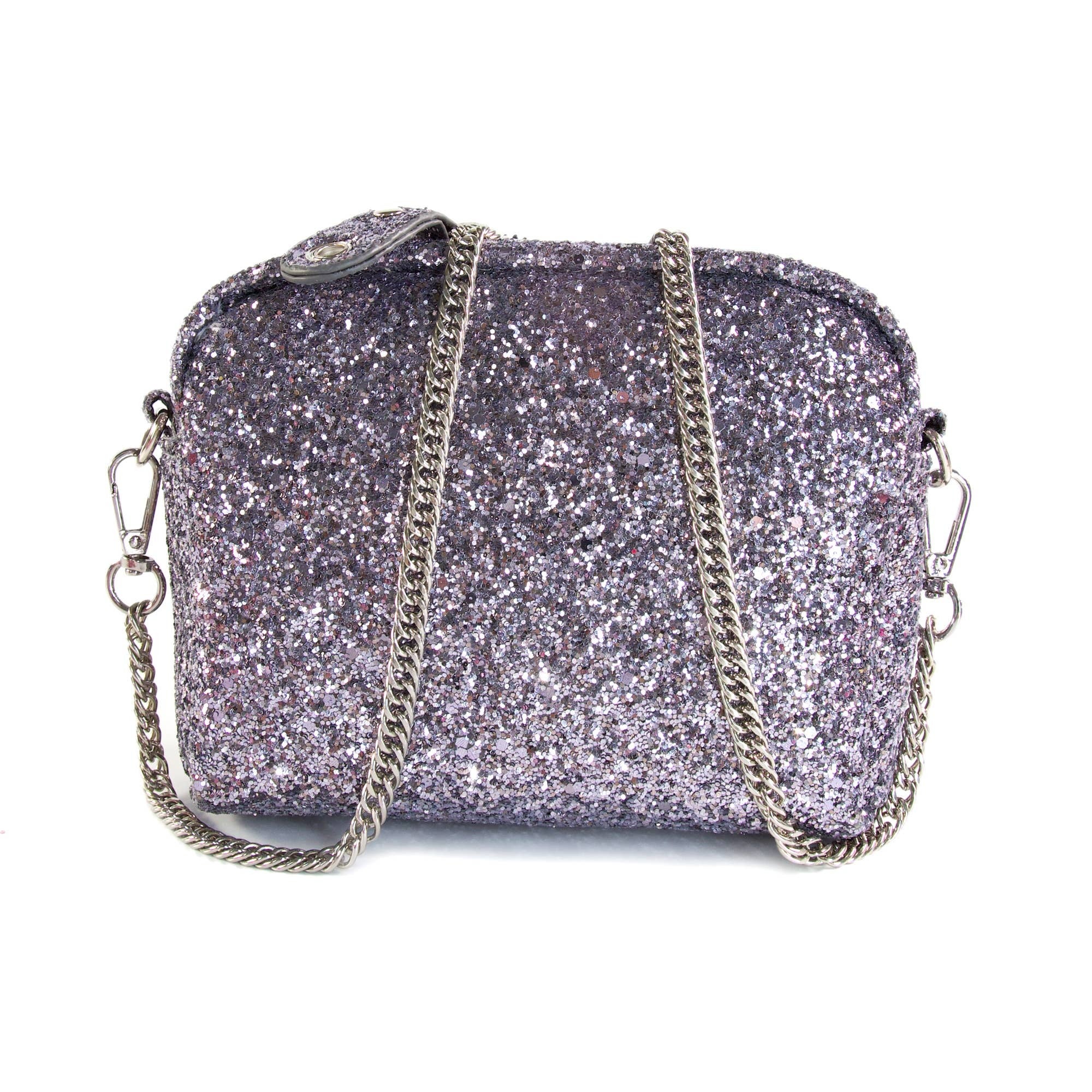 Amazon.com | Slant Collections Glittery Clutch Purse with Hidden Flask,  Holds 16-Ounces, Silver: Flasks